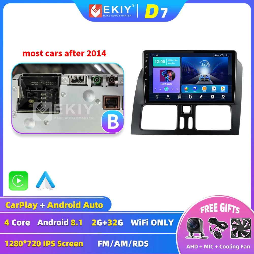 EKIY For Volvo XC60 2009 - 2013 RHD Wireless CarPlay Android Auto Radio Car Multimedia Video Player Stereo GPS Navi 2din DVD HU
