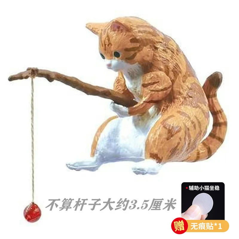 Fishing cat Car Interior Decoration Cute Resin With Pipe Glasses Auto Rearview Mirror Pendant Air outlet For Car Accessories