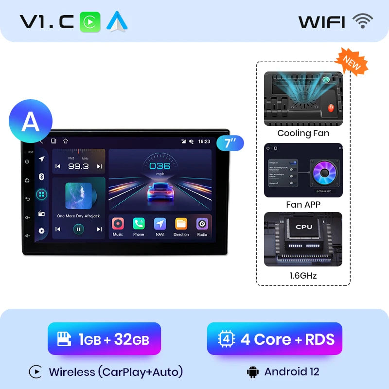 Junsun 7" 9" Universal CarPlay Android Auto Radio for VW Volkswagen Fiat Renault Nissan Hyundai 4G Wifi Car Multimedia autoradio