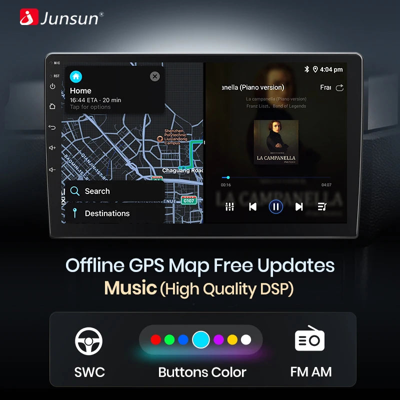 Junsun 7" 9" Universal CarPlay Android Auto Radio for VW Volkswagen Fiat Renault Nissan Hyundai 4G Wifi Car Multimedia autoradio