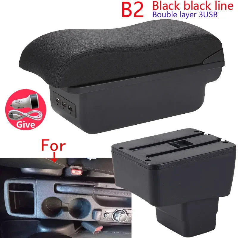 For MAZDA CX-3 Armrest For Mazda 2 Skyactiv Version cx3 Car Armrest Box Storage Box Curved Surface leather Simple installation