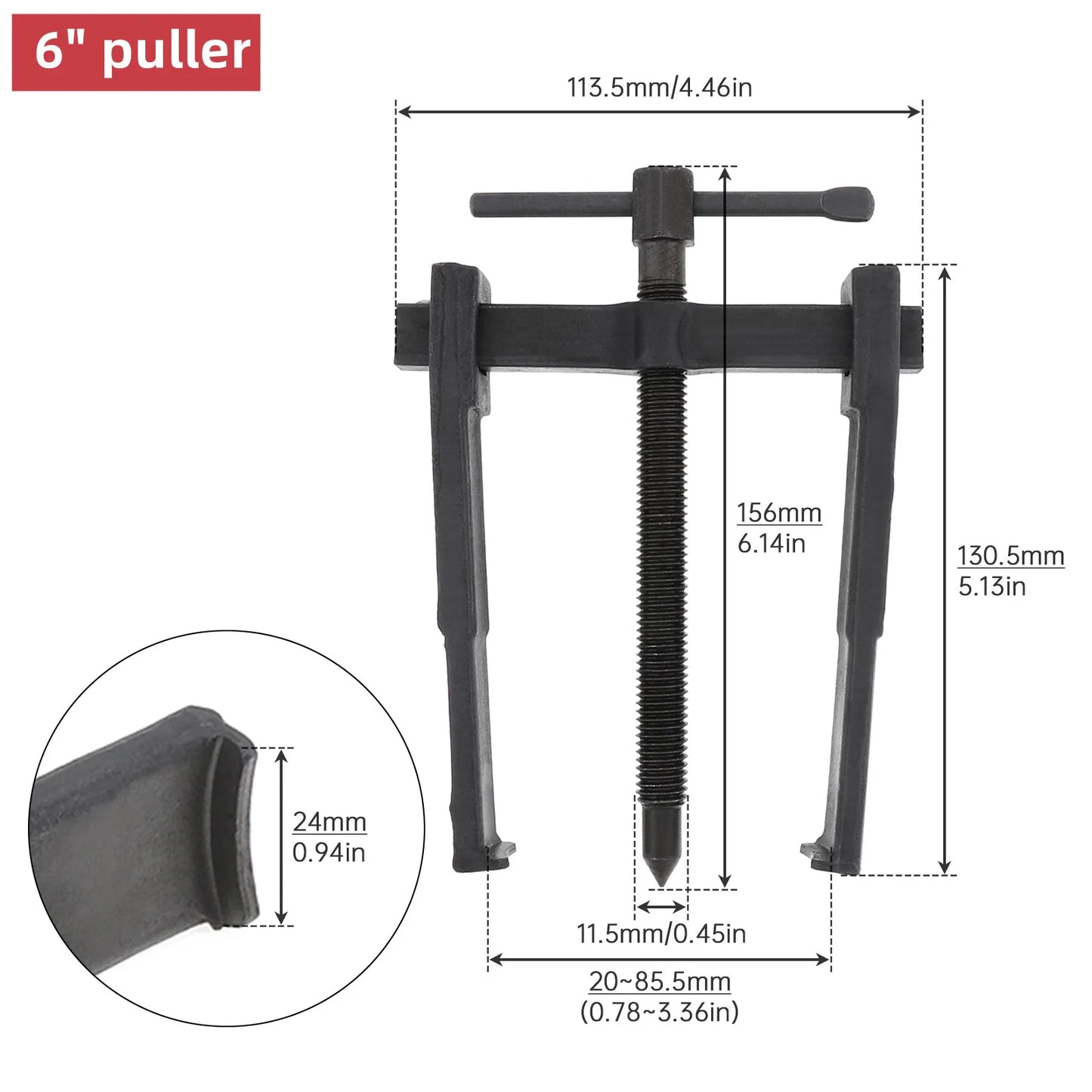 3/4/6/8/10 Inch 2-Jaw Puller Bearing Removal Tool Adjustable Car Inner External Bearing Puller Extractor Auto Repair Tool