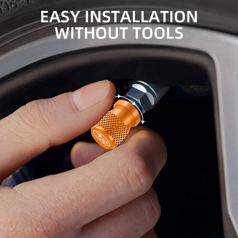 4pcs Metal Car Tire Valve Cap Car Tyre Air Stems Cover For SUBARU Forester Impreza Legacy Outback WRX STI BRZ XV Car Accessories