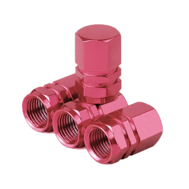 4 Pcs Aluminum Car Tire Valve Caps Hex Alloy Tyre Valve Airtight Cover Waterproof Dust For Automobiles Motorcycles Trucks Bikes