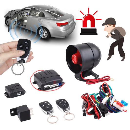 Universal Car Auto Burglar Alarm Protection with Siren and Wiring Harness Vehicle Security System Programmable Anti-Theft System