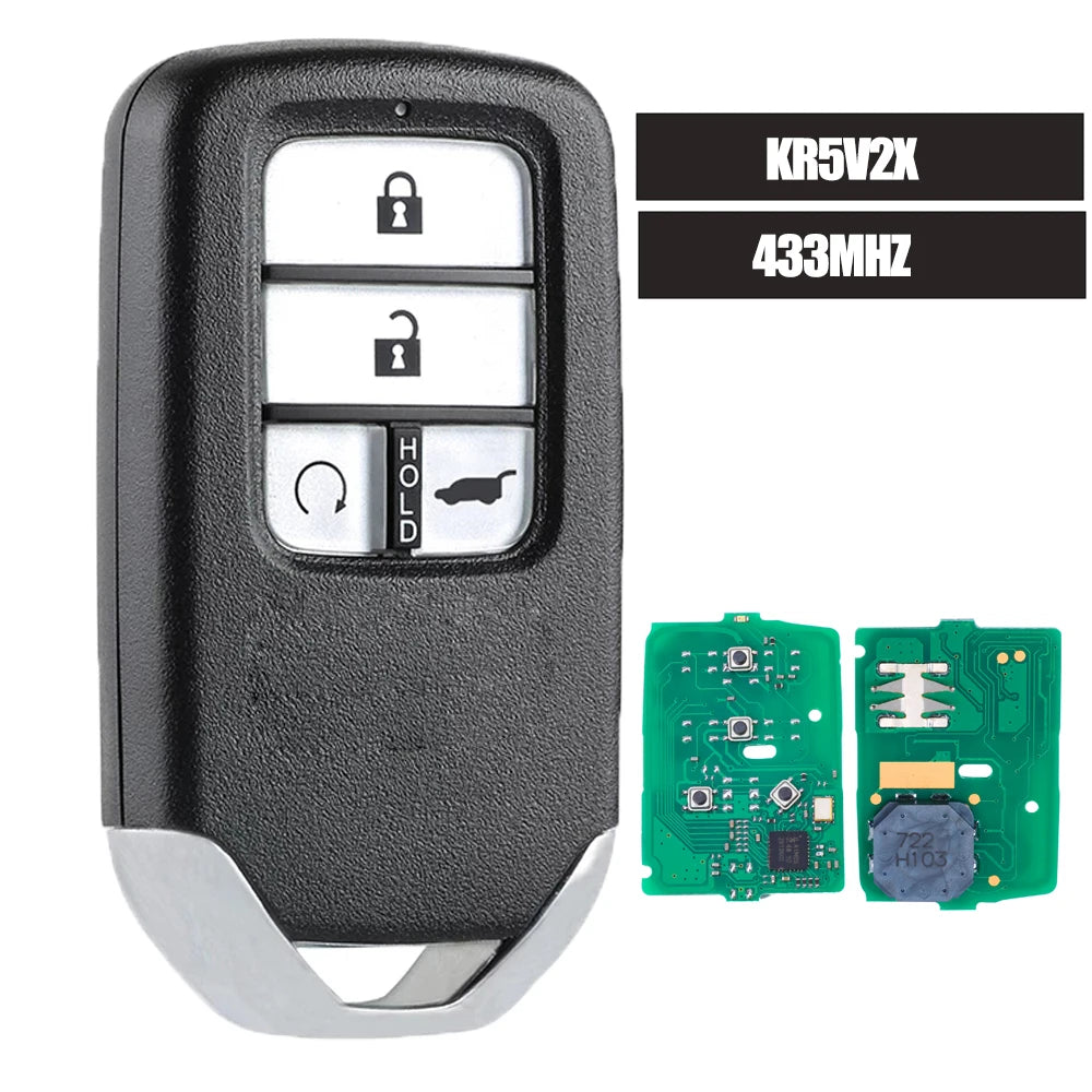 KEYECU KR5V2X 433MHz ID47 Original Chip Promixity Car Remote Control Key For Honda Fit City Greiz Jazz XRV Venzel HRV CRV