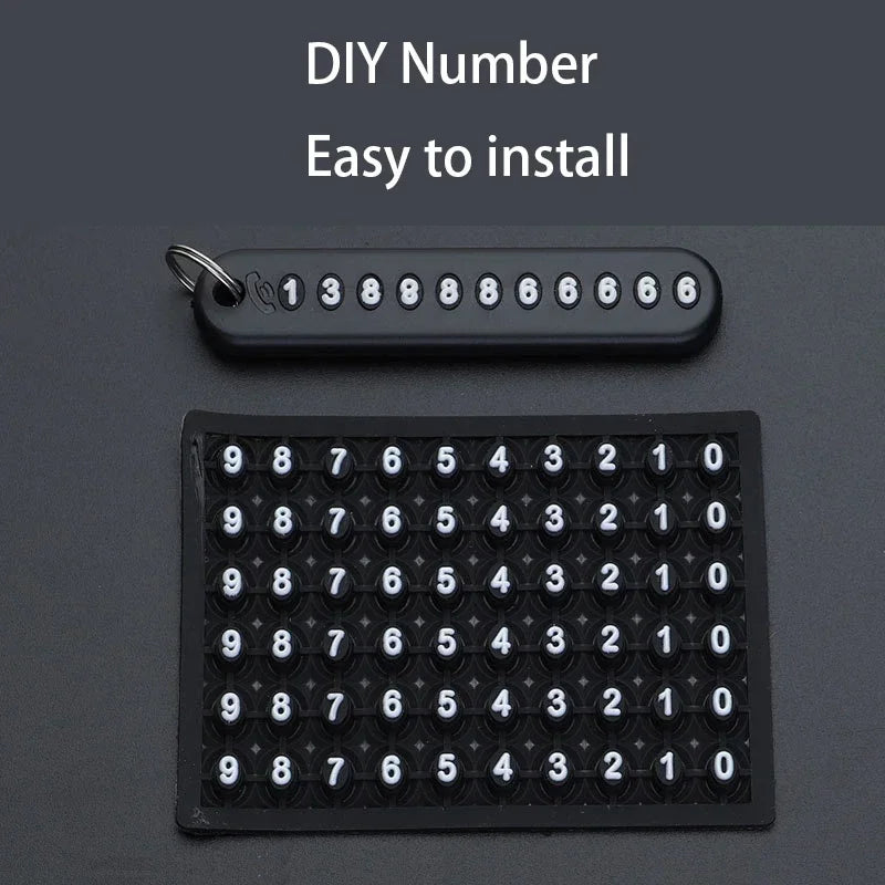 Car Key Chain Deluxe Leather Key Lanyard Cell Phone Number Card Pendant Anti-Lost Metal Buckle Car Key Decoration Accessories