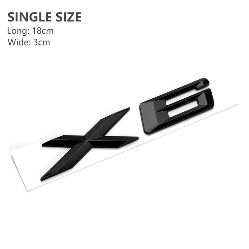 3D ABS Black Chrome Letters For Cars Rear Trunk Emblem Badge For X6 E71 F16 E72 G06 Stickers Lettering Accessories