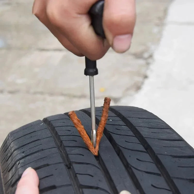 Car Bike Truck Motorcycle Tire Repair Kit Studding Tool Set Tubeless Tyre Puncture Plug Patch Strip Glue Garage Tool Accessories