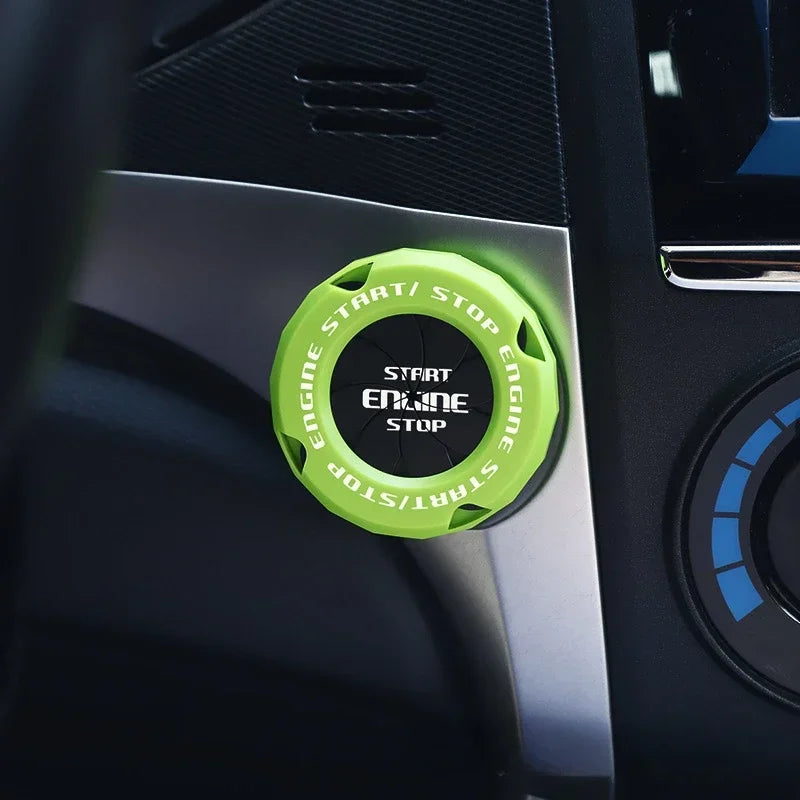 Car One-touch Start Stop Button Cover Decorative Ring Creative Knob Ignition Switch Modified Universal Printed Protective Cover