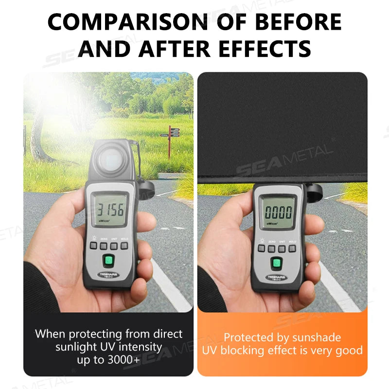 SEAMETAL Electrostatic Sun Visor for Car Side Window 4-Layer Sun Shade Curtains Anti-Glare UV-Blocker Auto Sun Protection Cover