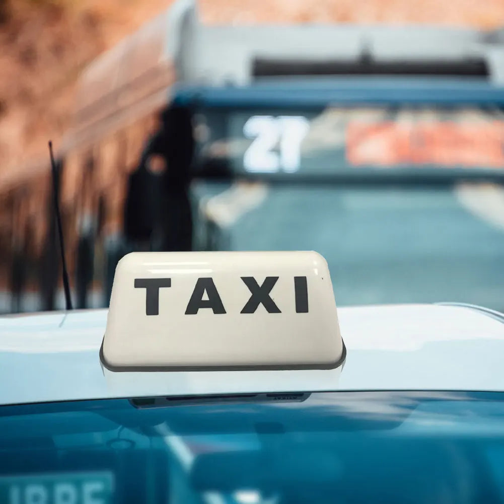 12V Fashion Taxi Sign Light with Adhesive Base Taxi Top Light 3W Roof Taxi Sign White/Yellow Taxi Dome Light Super Bright