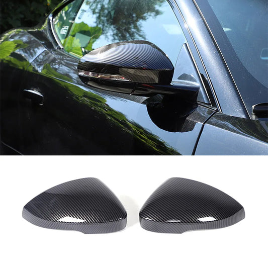 For Jaguar F-TYPE 2013-2024 ABS Plastic Carbon fiber Car Rearview Mirror Cap Cover Trim Car Accessories
