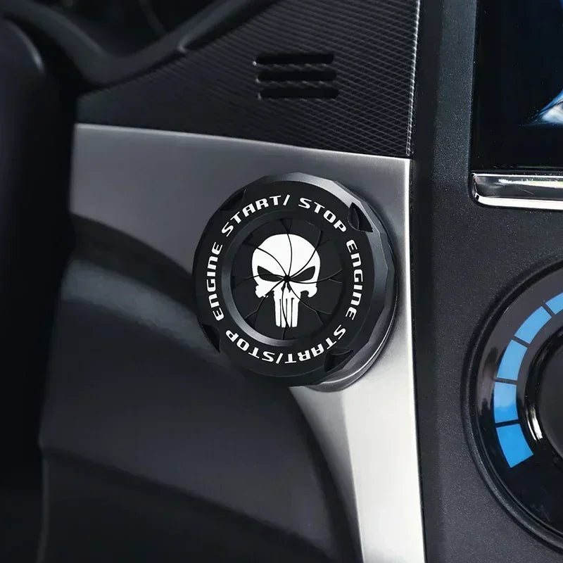 Car One-touch Start Stop Button Cover Decorative Ring Creative Knob Ignition Switch Modified Universal Printed Protective Cover