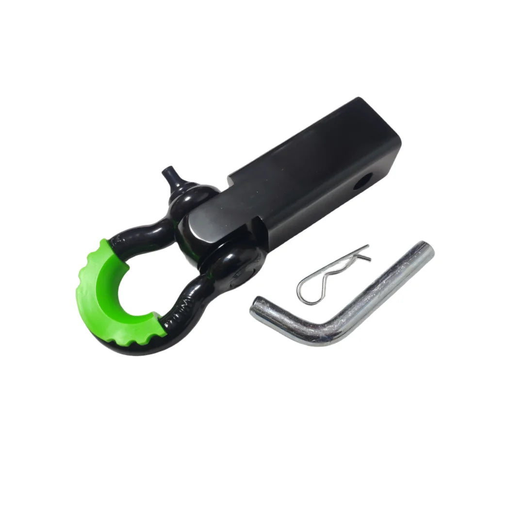 18000 Lbs 2 inch Shackle   Receiver trailer hitch hook receiver with 3/4  D Ring shackle and rubber isolator