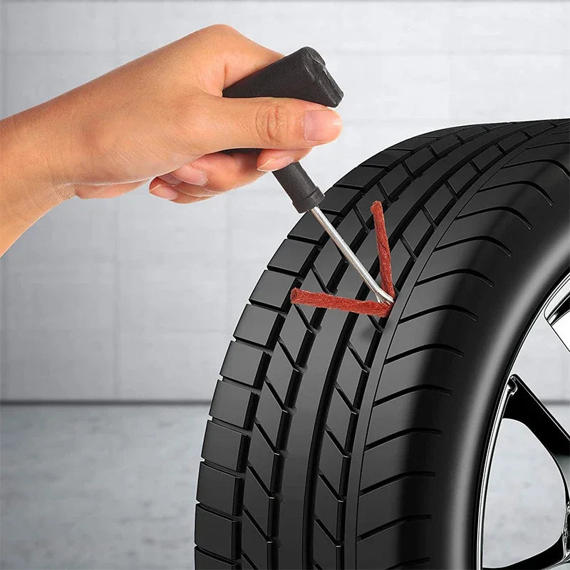Car Bike Truck Motorcycle Tire Repair Kit Studding Tool Set Tubeless Tyre Puncture Plug Patch Strip Glue Garage Tool Accessories