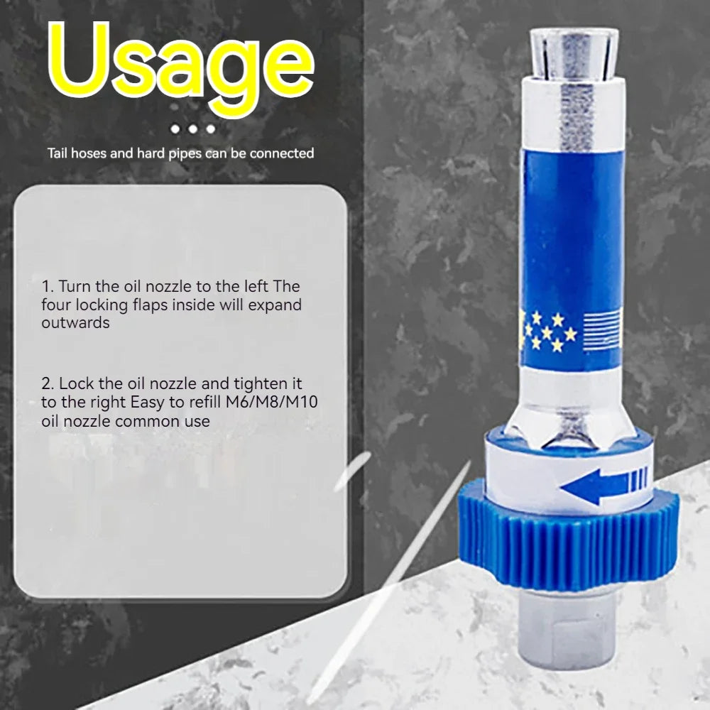 Grease Coupler Lock Clamp Type Quick Release Grease Nozzle M6/M8/M10 Grease Mouth Adapter Connector Oil Pump Lock on Tools Hose