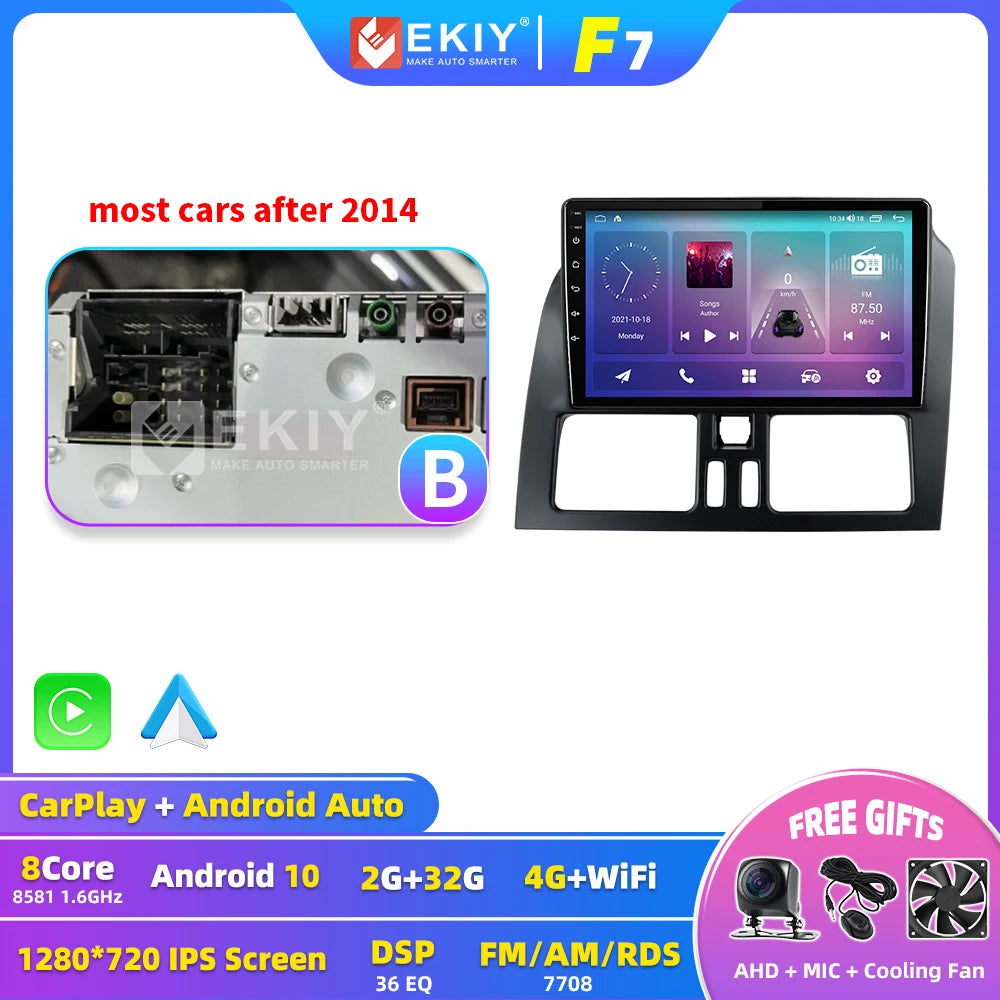 EKIY For Volvo XC60 2009 - 2013 RHD Wireless CarPlay Android Auto Radio Car Multimedia Video Player Stereo GPS Navi 2din DVD HU