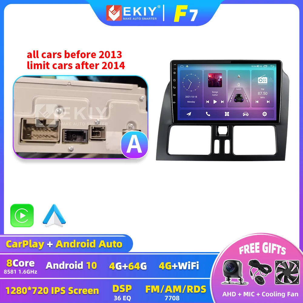 EKIY For Volvo XC60 2009 - 2013 RHD Wireless CarPlay Android Auto Radio Car Multimedia Video Player Stereo GPS Navi 2din DVD HU