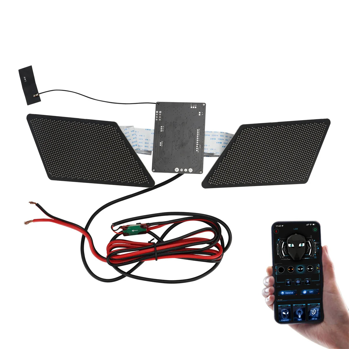 Car LED Demon Eye Modeling Screen DIY Interactive Advertising Screen Turn Signal Lamp APP Control Car Universal Ambient Light