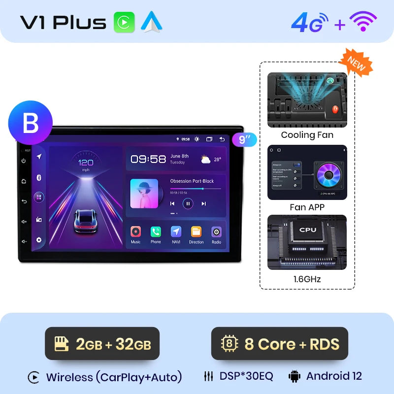 Junsun 7" 9" Universal CarPlay Android Auto Radio for VW Volkswagen Fiat Renault Nissan Hyundai 4G Wifi Car Multimedia autoradio