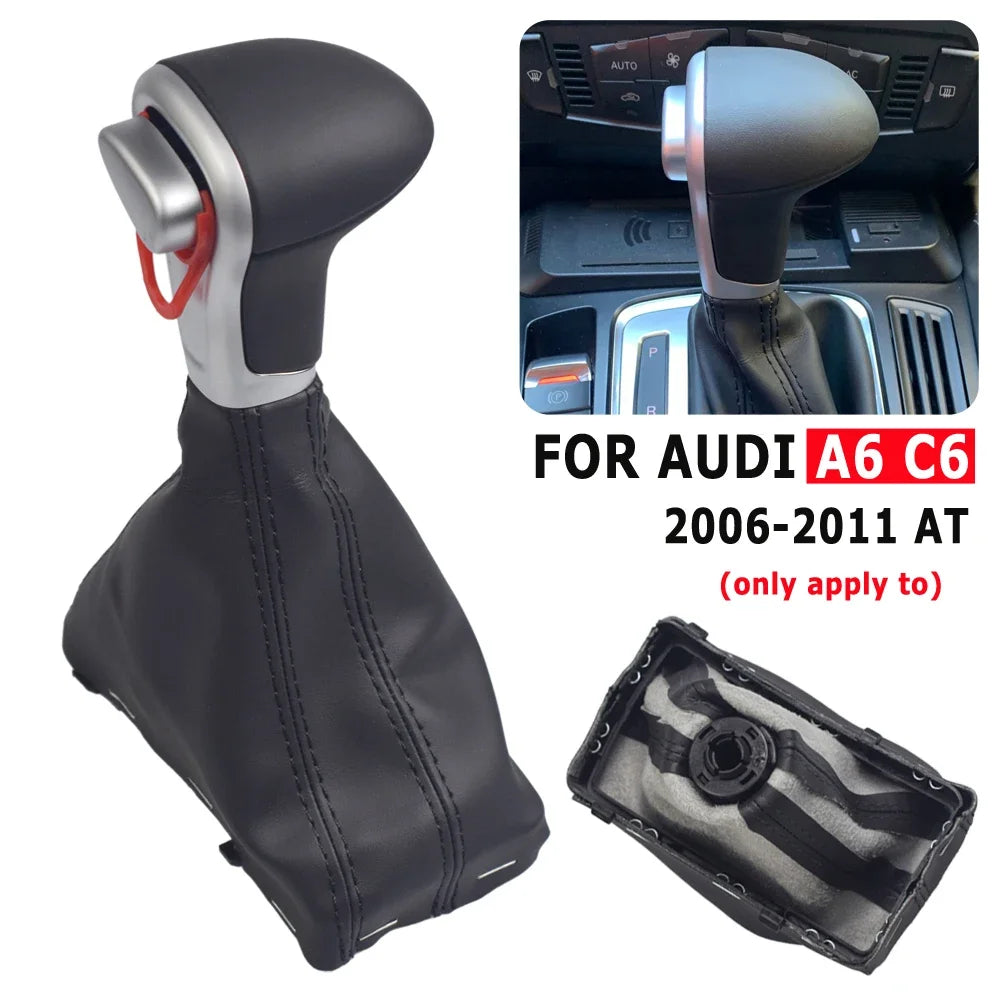 For Audi A4 B8 2009-up/A5 2008-up/Q5 2009-2015/A6 C6 2006-2011/A6L C7 2012-2018 car Leather GEAR Shift Knob shift knobs