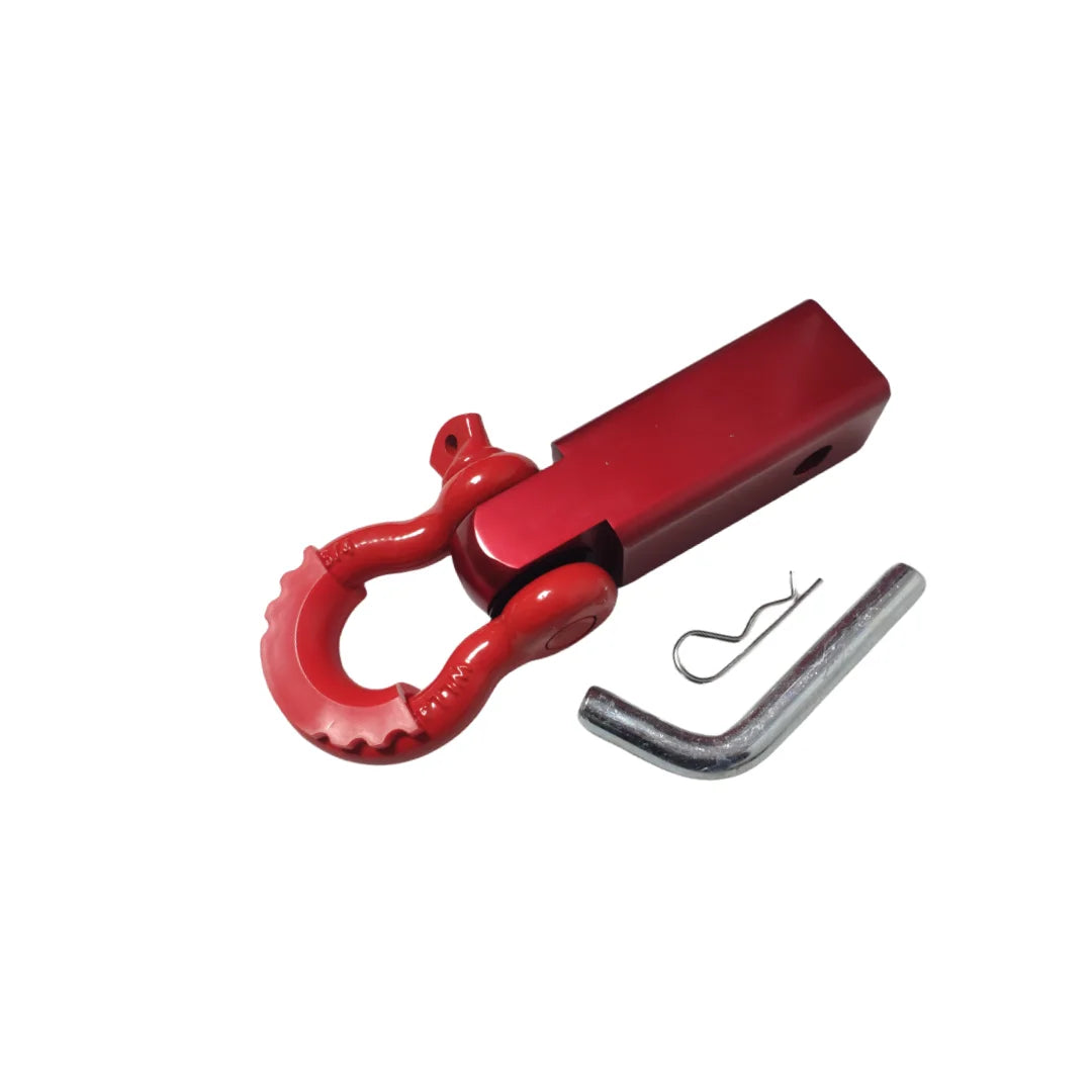 18000 Lbs 2 inch Shackle   Receiver trailer hitch hook receiver with 3/4  D Ring shackle and rubber isolator