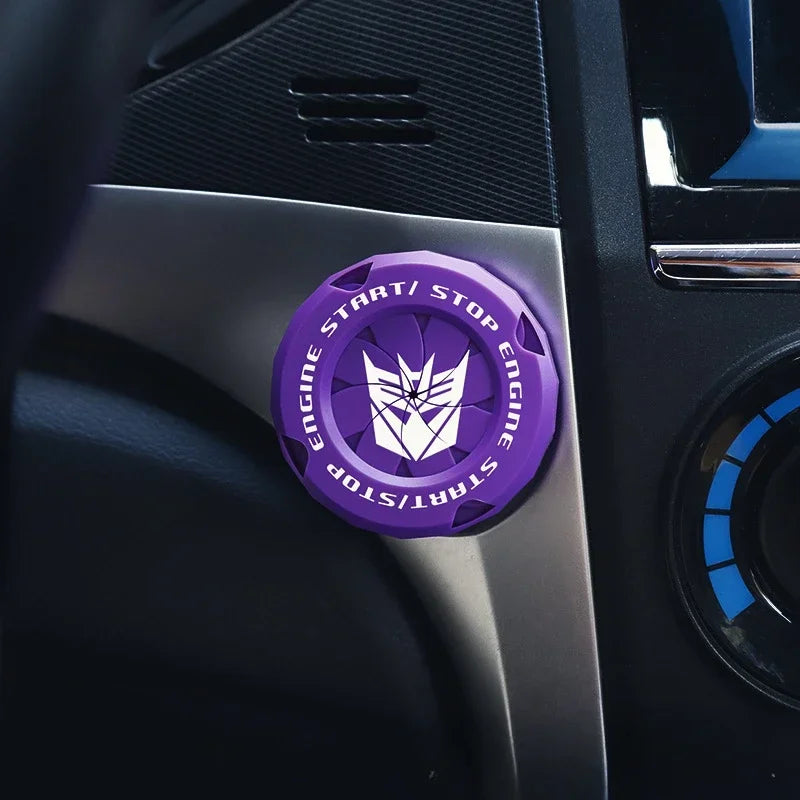 Car One-touch Start Stop Button Cover Decorative Ring Creative Knob Ignition Switch Modified Universal Printed Protective Cover