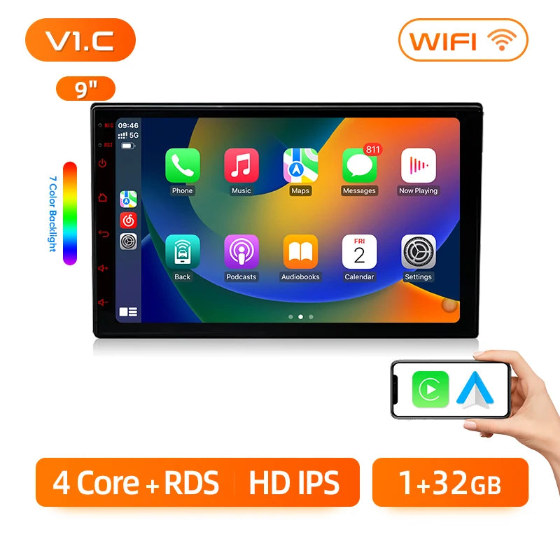 Junsun 7" 9" Universal CarPlay Android Auto Radio for VW Volkswagen Fiat Renault Nissan Hyundai 4G Wifi Car Multimedia autoradio
