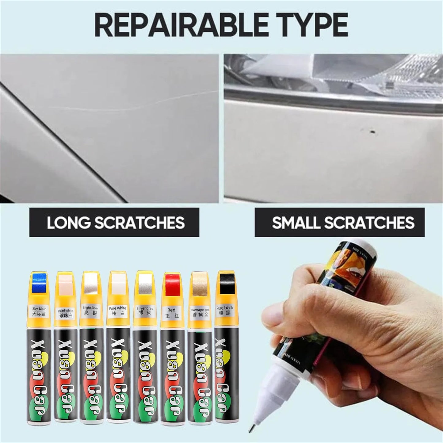 1 pc 12ml Car Scratch Remover Pen, Scratch Remover Paint For Cars,2 In 1 Scratch Remover Paint Pen For Various Cars