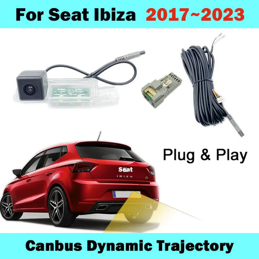 HICAMRUI Rear Reverse Camera for Seat Ibiza 6F KJ1 2023 2022 2021 2020 2019 2018 2017 Canbus Dynamic Trajectory without coding