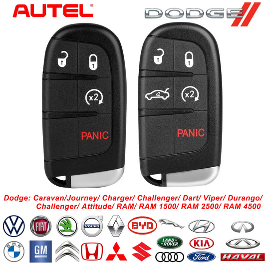 Autel Original Remote Key For Dodge Jeep Chrysler 4 and 5 Buttons Universal Smart Key 433MHz For Cherokee Journey Challenger RAM