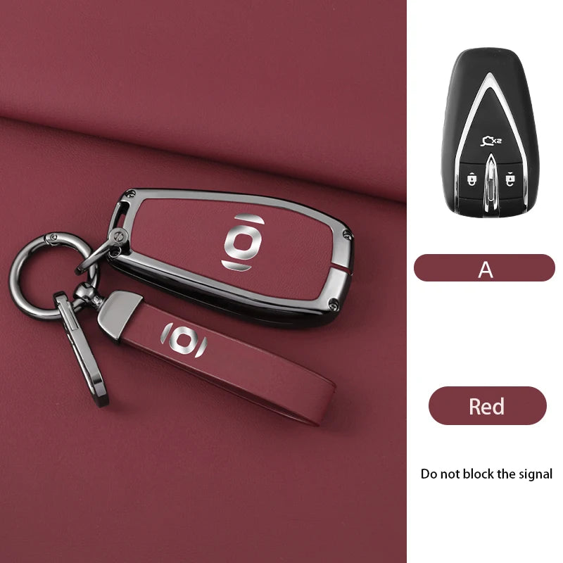 Zinc Alloy For Changan Qiyuan A05 Key Sleeve Q05 A07 Full Package A06 Shell E07 Buckle Simple Alcantara Auto Interior Accessorie