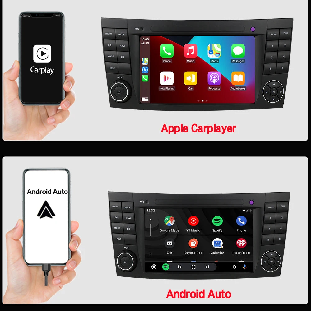LELV 7inch Touch Screen MP3 Car Multimedia For Benz E-Class W211 2002-2008 Android Radio carplay